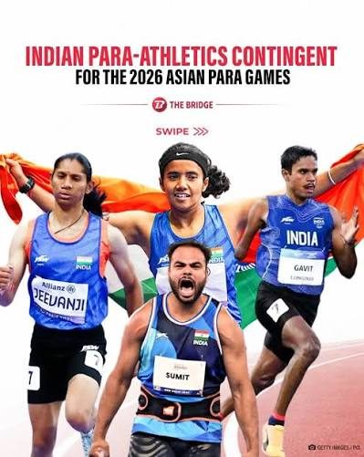 Three Indian para athletes selected for Asian Para Games 2026