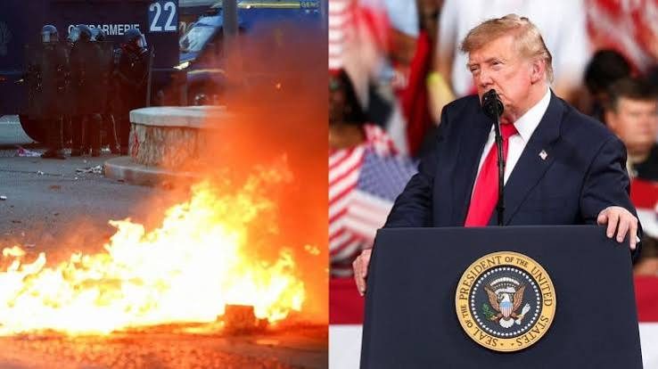 Trump says France 'burning down' because of its immigration policies; claims protests not related to education