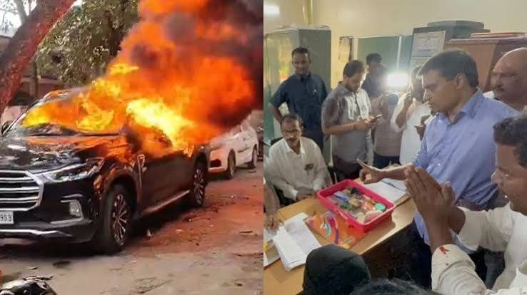 Tension in Andhra's Punganur as TDP, YSRCP workers clash during nomination process