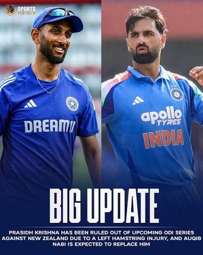 Auqib Nabi replaces Prasidh Krishna for New Zealand ODI series